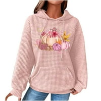 Apepal Women's Fashion Casual Printed Cooted Pullover Plaid Plaid Sweatshirt Top Pink 2XL