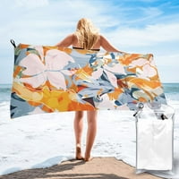 Кърпа за баня, малки свежи оранжеви цветя шаблон над голяма бърза суха кърпа за баня плажна кърпа - 31,5 x63